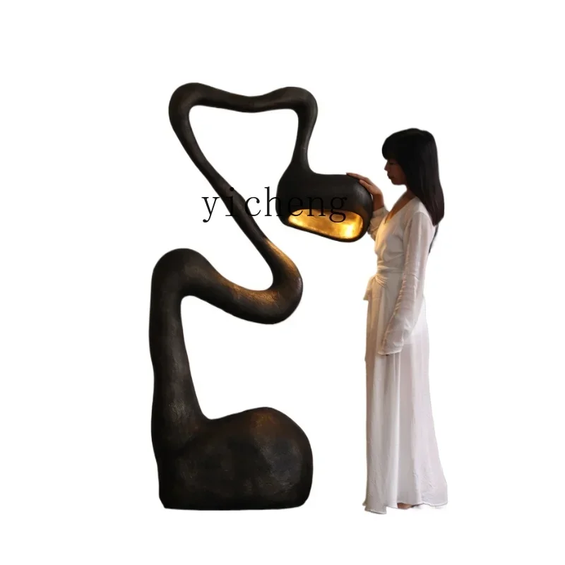 

ZK medieval floor-to-ceiling gallery sculpture living room art atmosphere wabi-sabi wind B & B ornament