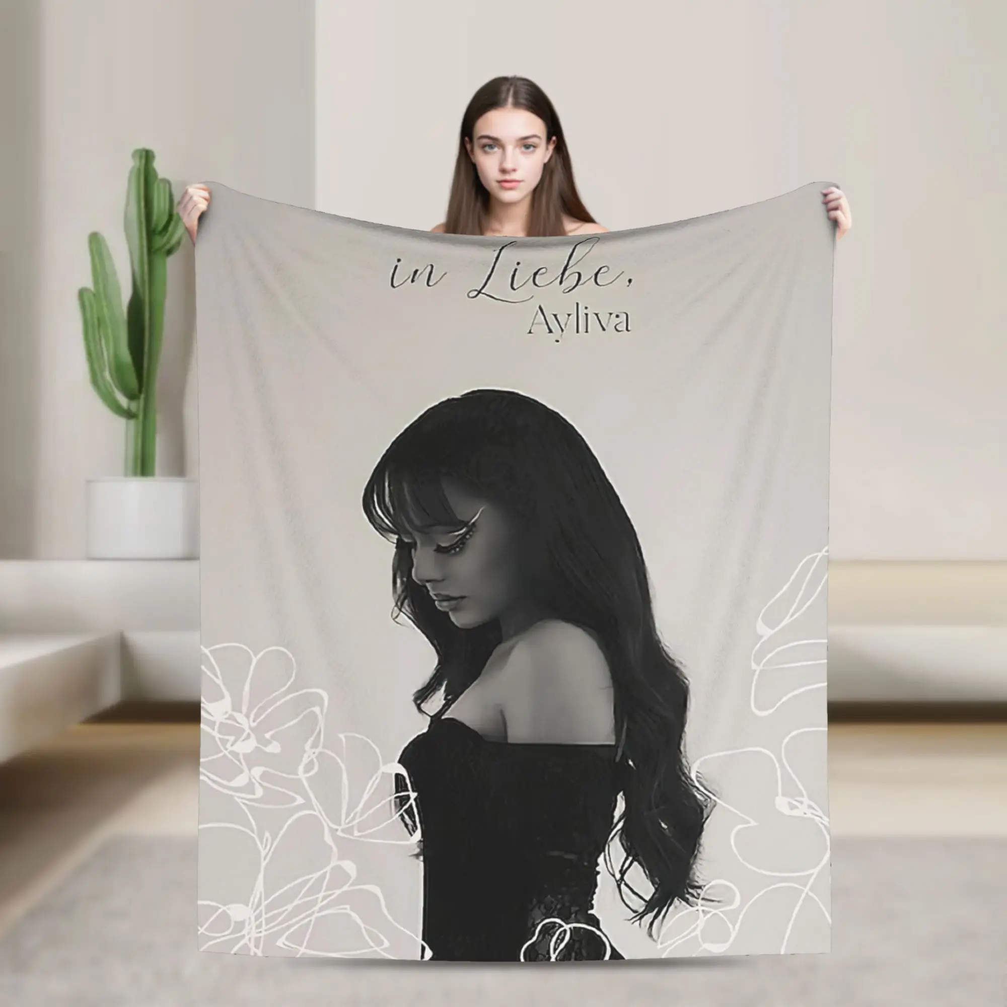 

Ayliva In Liebe Blanket Fleece Printed Portable Ultra-Soft Throw Blankets for Bedding Outdoor Bedding Throws