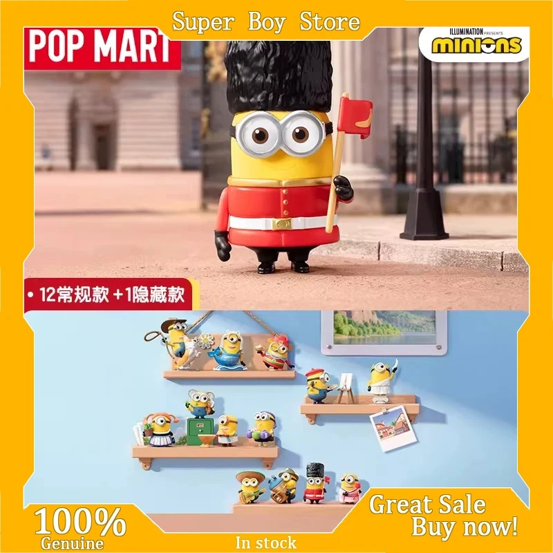

POP MART Minions World Tour Series: Коллекционная фигурка в слепой коробке, декор для рабочего стола, игрушка-сюрприз, подарок для детей, фанатов аниме и коллекционеров