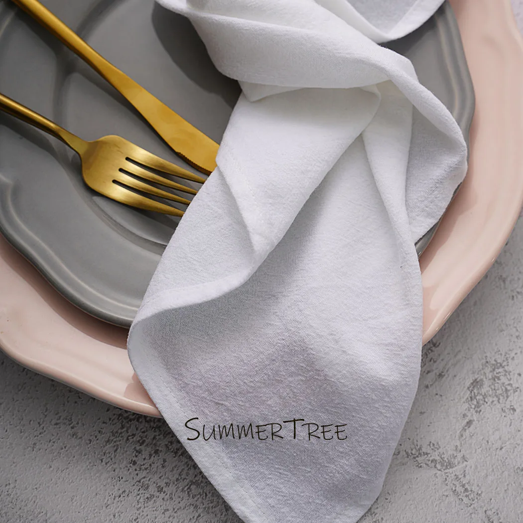 20 pz tovaglioli 40 x40cm pianura cotone lavato stile classico strofinaccio tovagliette da pranzo per cucina rustica e decorazione della tavola di casa