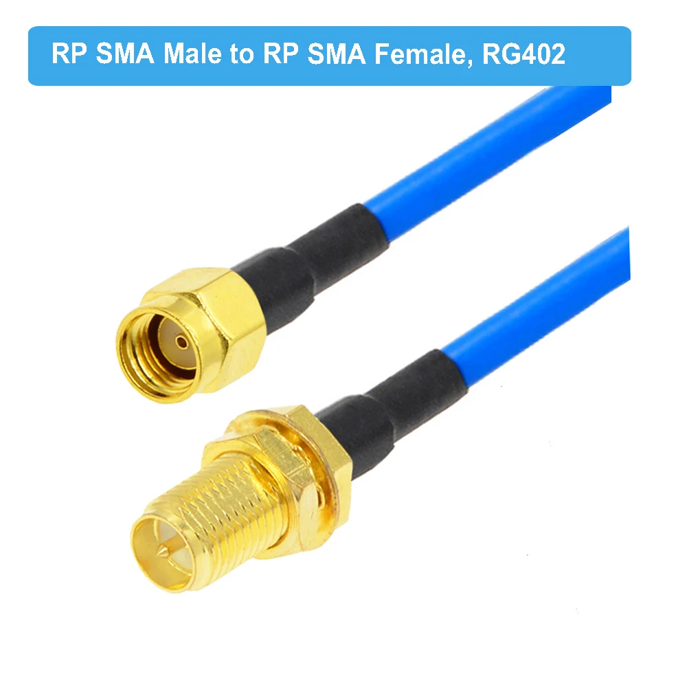 RP-SMA Male to RP-SMA Female Bulkhead RG402 Pigtail 50 Ohm Low Loss Cable High Temperature Resistance High Frequency Test Cable