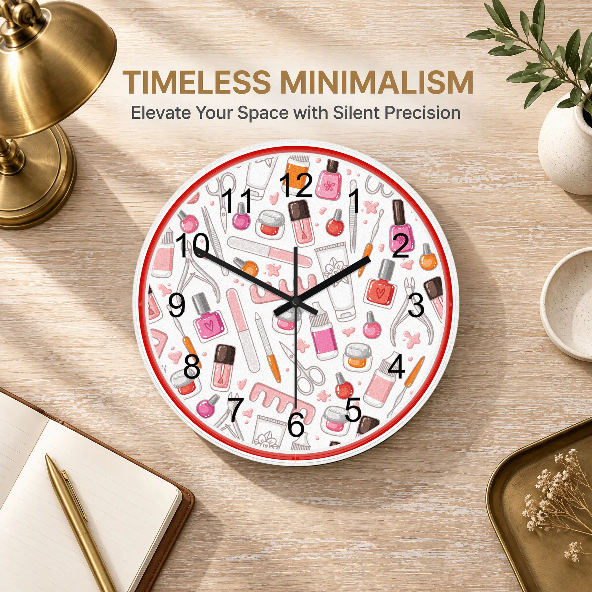 Nail Art Tools LED Neon Night Light Wall Clock for Girl Room Beauty Salon Wall  Sign Decorative Night Light Clock Glow in Dark