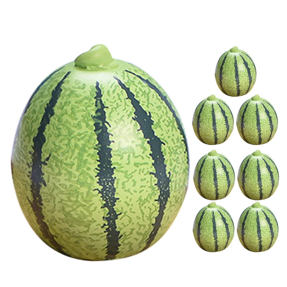 

8 Pcs Mini Artificial Fruit Green Ornaments Watermelon Decor Resin Toy Miniature Fruits Props