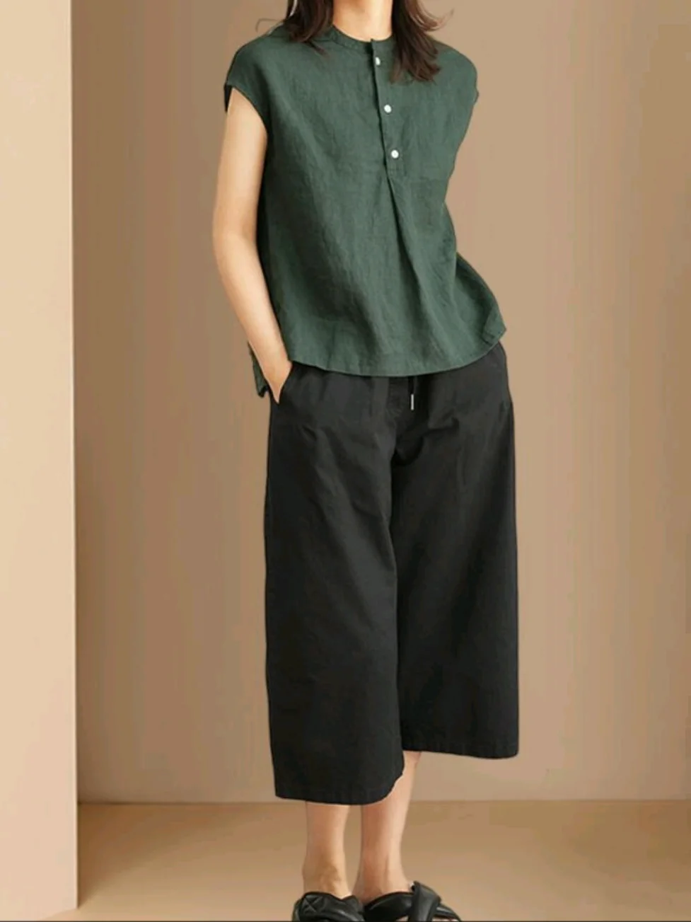 الصيف القطن الكتان 2024 جديد Sle irt بلوزة صغيرة ربيع الخريف Svel الراقية ort Sve المرأة Faion ملابس علوية #1