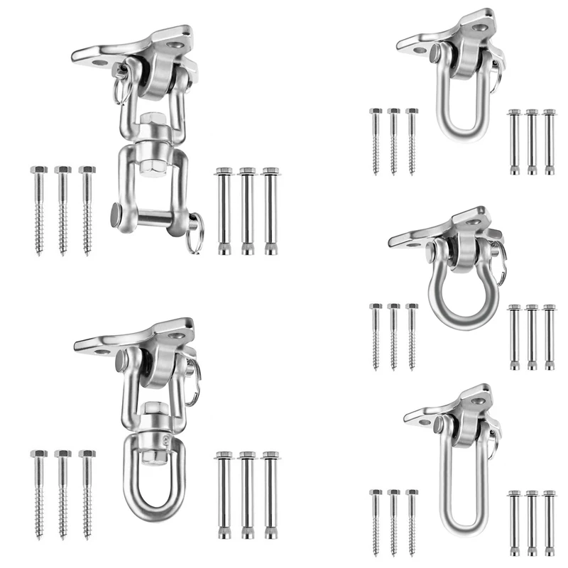 NEW 180°-360° Rotate Swing Hangers 500KG Capacity SUS304 Swivel Hooks for Swing Trapeze Yoga Hammock Porchbag Hanging Chair