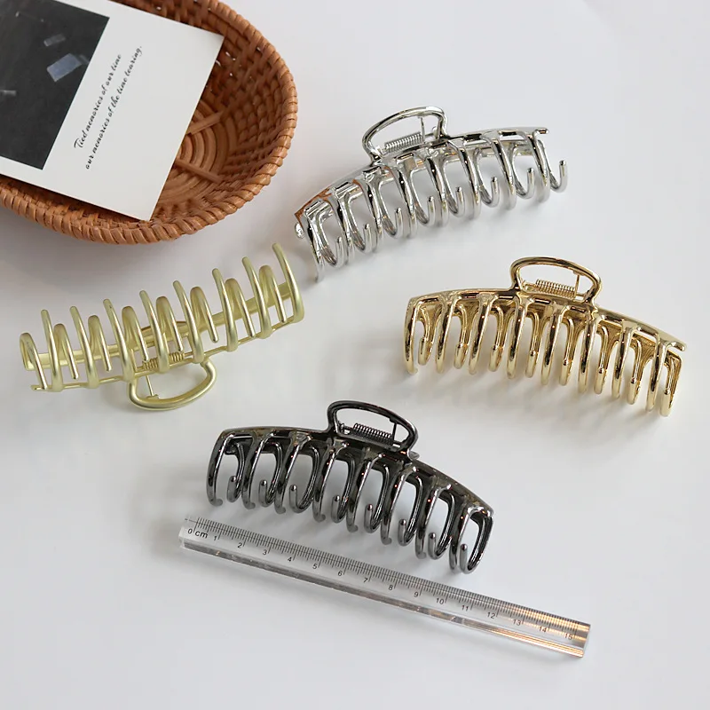 1 pezzo francese retrò europeo e americano in metallo grande clip di squalo clip di capelli temperamento, impostato da agarrare