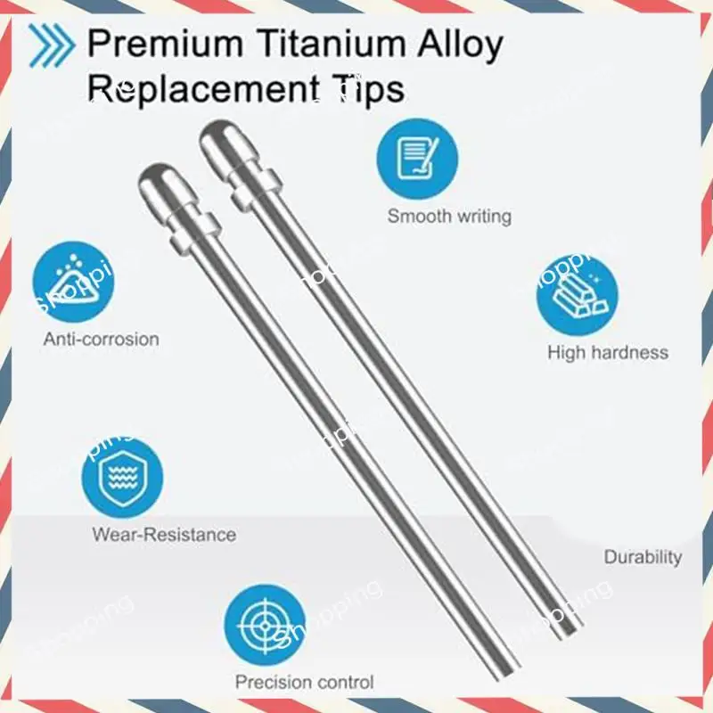 M20K No Wear Out Titanium Replacement Pen Tips, 2 Smooth And Precise, With Installation Tool, Universal Pen, Digital Pen, Durabl