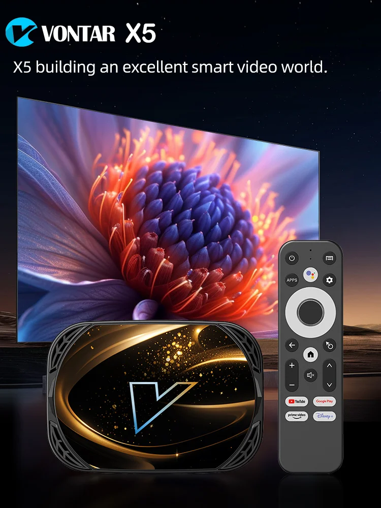 VONTAR X5 Android 14 TV Box Amlogic S905A (S905X5M) 4GB 128GB 32GB 64GB 1000M WiFi6 4K AV1 Odtwarzacz multimedialny Google Play Set Top Box — zdjęcie 2