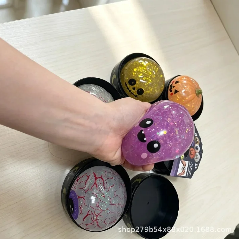 New Spooky Halloween Ghost Squishy Stress Relief Squeeze Fidget Toy Novelty Gift Box Holiday Decor Present For Teens Adults