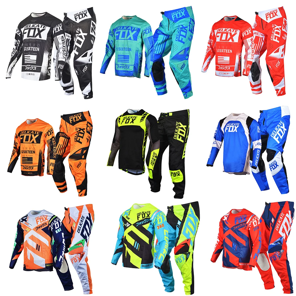 

Delicate Fox Flexair Mach Union Jersey and Pants Set Offroad Racing MX Motocross Dirt Bike MTB DH SX UTV Enduro Gear Combo