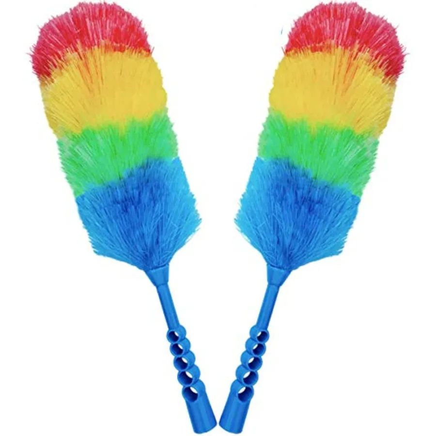 2 Pack Upgrade 19" Static Duster Beandable and Washable - More Fibers Bigger Head Less Loss of Fiber Duster