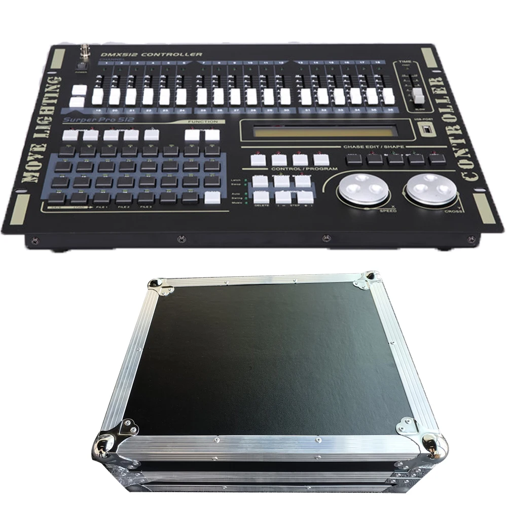 Super Pro DMX512 Controller with Flight Case Professional DJ Console Stage Equipment for Stage Lighting Dimming Color  Control
