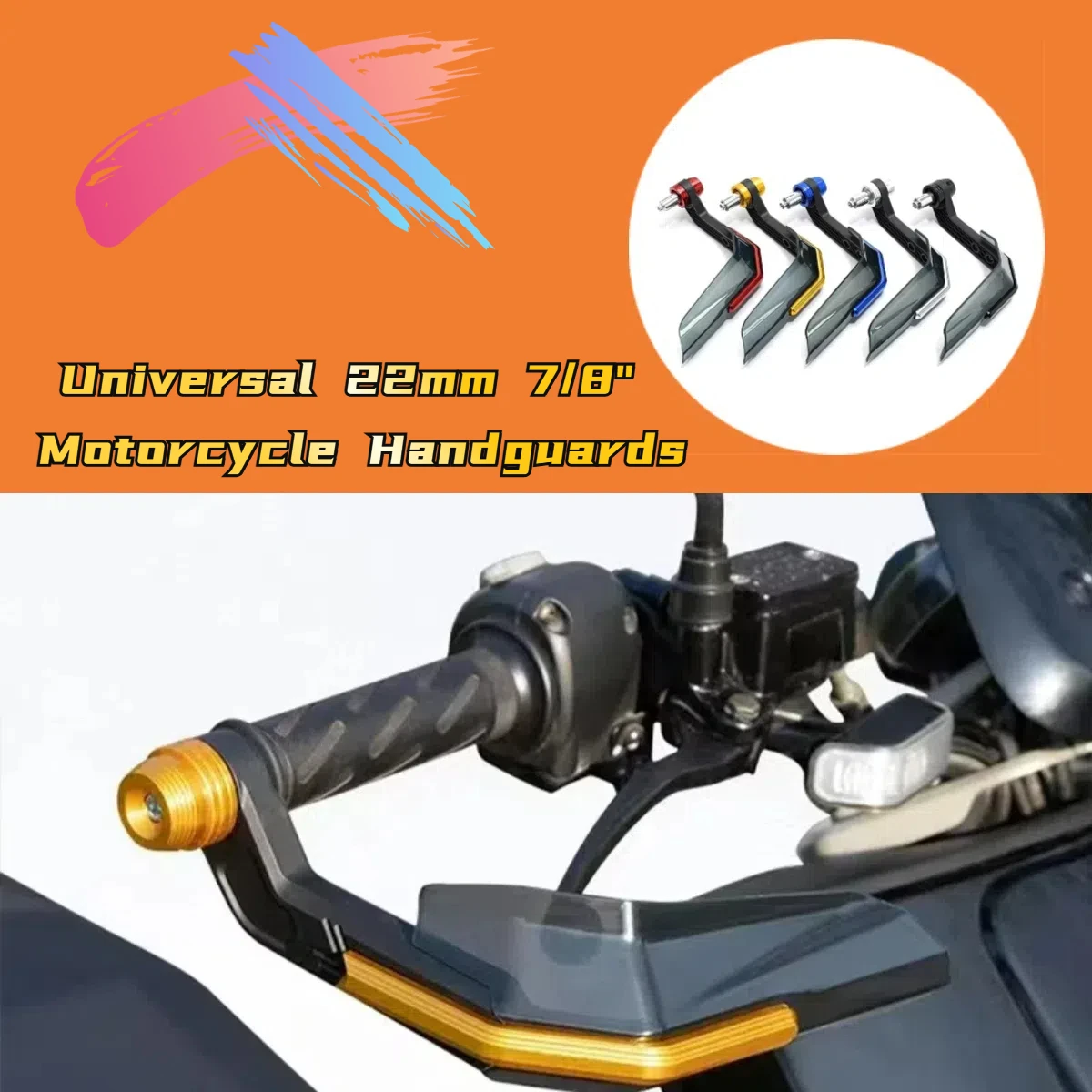 

Universal 7/8" Motorcycle Handguards Handlebar Windshield Guard Hand Clutch Brake Levers Protector