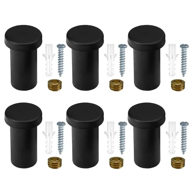 

Q6PE Pack of 6 Black Wall Hook with Screws Strong Hook for Securely Hangings Towel