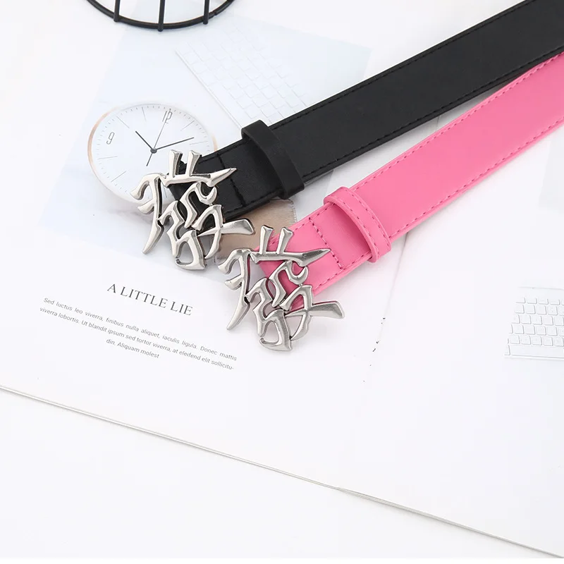 Fashion Y2K Punk PU Belt for Women Smooth FA Buckle Waist Strap Female Designer Simple Casual Dress Jeans Decorative Waistband