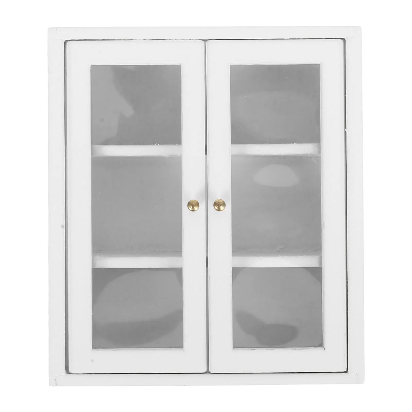 

1:12 Scale Miniature Cabinet Wooden Dollhouse Wall Hanging Storage Shelf For Kitchen Bathroom Living Room Display Decoration