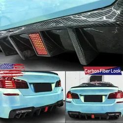 LED 조명이 있는 리어 범퍼 디퓨저, BMW 5 시리즈 F10 M 스포츠 528i 530i M5 2010 2016 범퍼 립 스포일러 디퓨저 가드