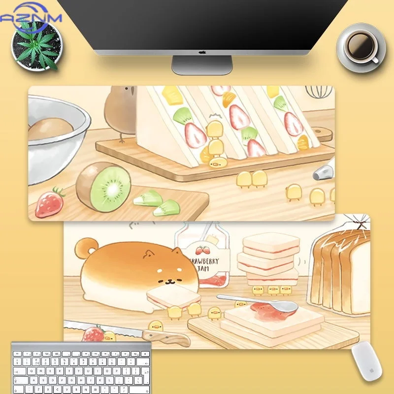 Shiba Inu Mouse Pad HD Print Big Cute Deskpad Computer PC Kawaii Mausepad Writing Keyboard Mat Gaming Accessories