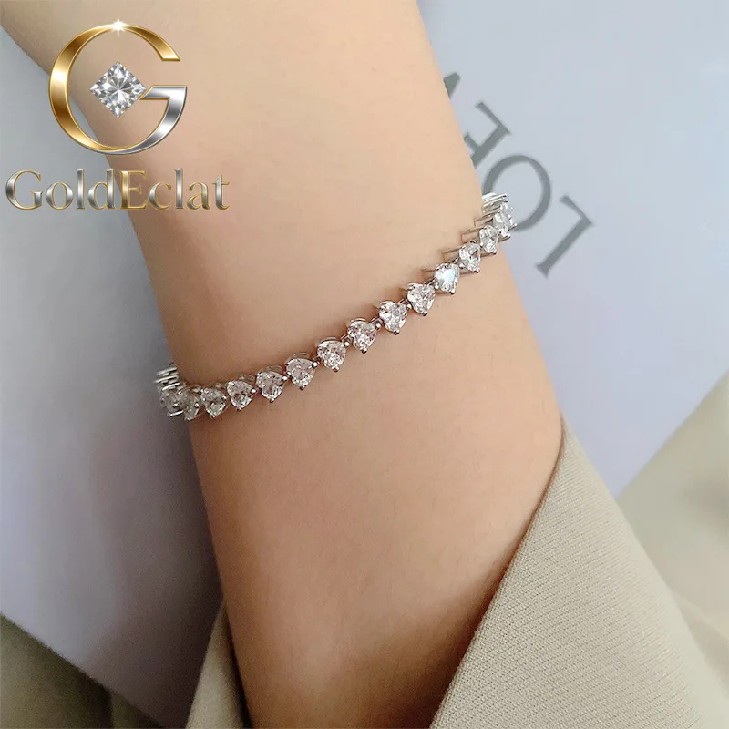 

GoldEclat Luxury Solid Platinum PT950 High-end fashion love bracelet sweet simple ins niche women's bracelet