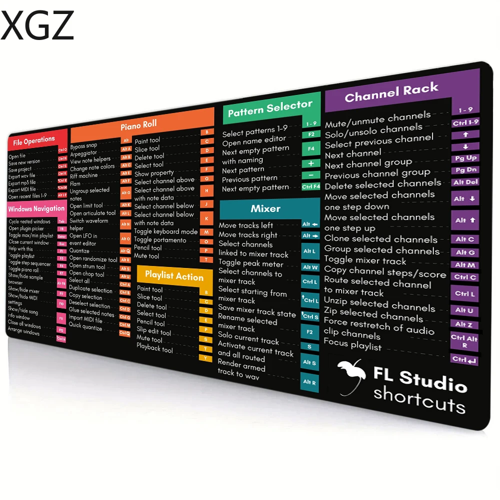 חדש 40x90cm סטודיו fl עריכת מוסיקה הדרכה כרית עכבר לוח מקשים גדול מחצלת מתאים למשרד ללא החלקה