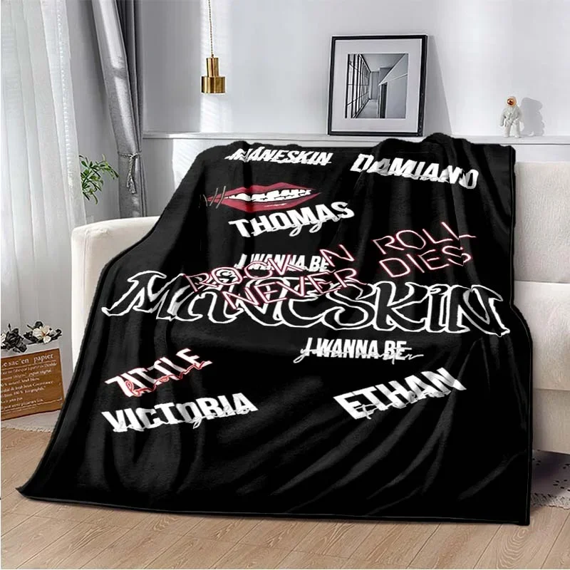 Maneskin Logo Blanket, Lightweight Warm Insulation Sofa Bed Office Car Knee Pads Blankets,Decke,couverture,stragulum