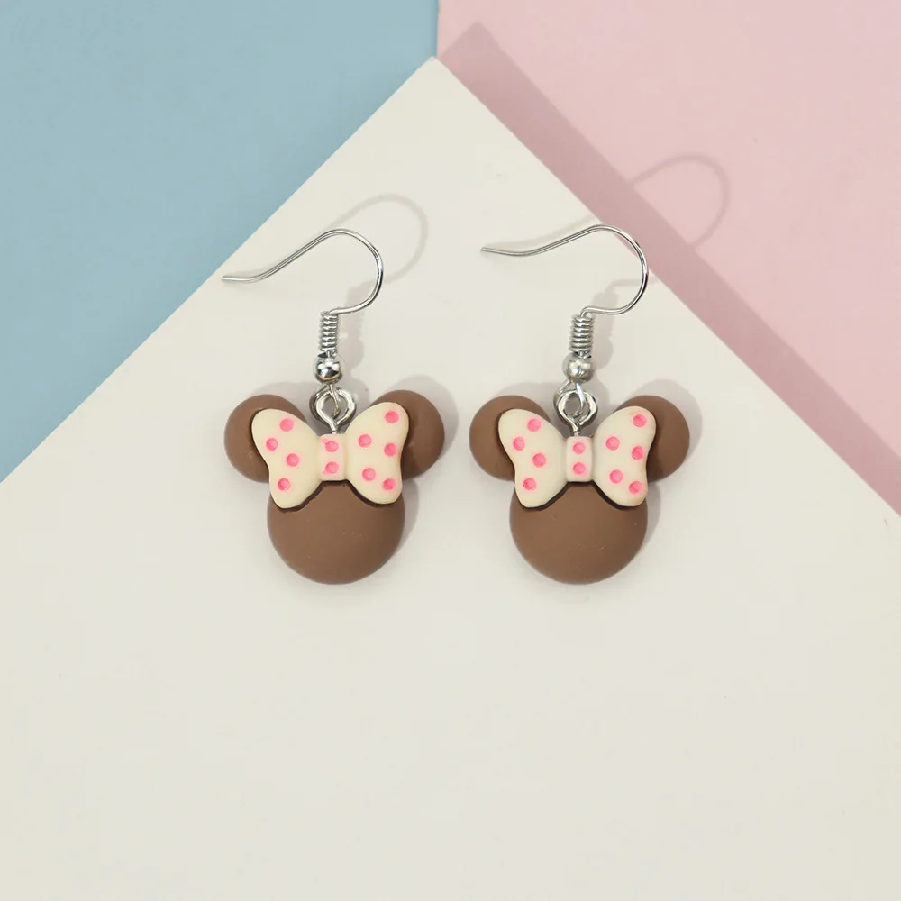 Disney Mickey Mouse Earrings for Girls Anime Jewelry Accessories Minnie Fashion Cartoon Stud Earring Children Birthday Xmas Gift