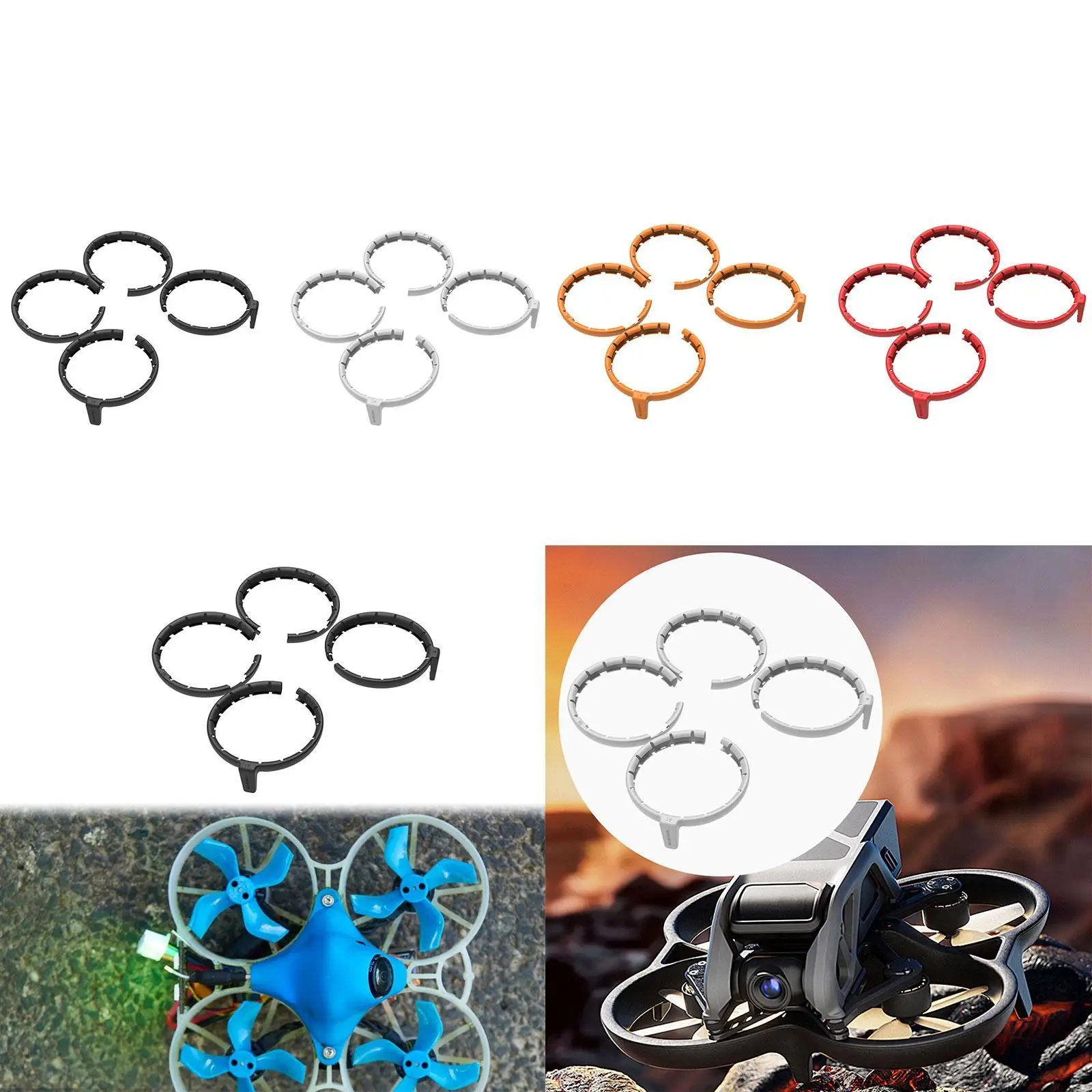 4Pcs Drone Propeller Guard Quick Release Fully Enclosed Lightweight Sturdy Scratch Props Protection for Flip RC Drone