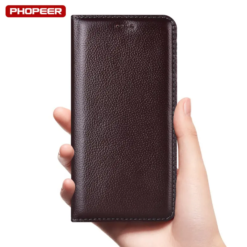 Litchi Pattern Genuine Leather Case For Sony Xperia 1 5 10 V IV III II Plus Lite Xperia Pro-I 20 Book Style Flip Cover Cases