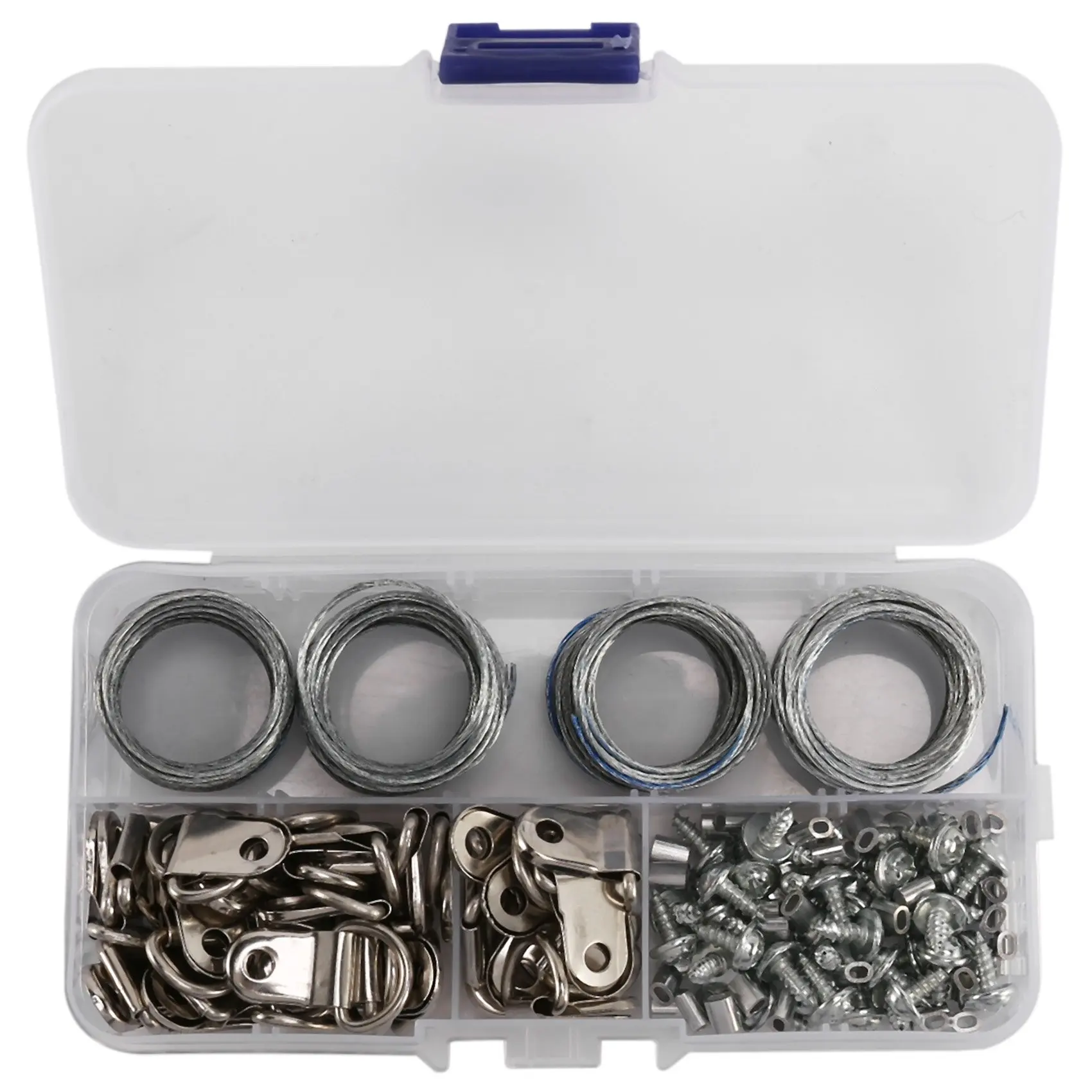 124Pcs Picture Hanging Wire Kit,Photo Frame Hanging Kit,Picture Hanging Kit with Nails for Wall MountingJAS