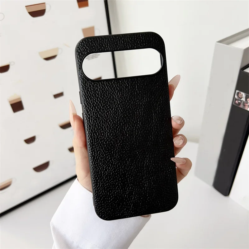Korea Retro Leopard Print PU Leather Phone Case For Google Pixel 9 8 Pro XL 8 7 High Quality Solid Color Shockproof Hard Cover