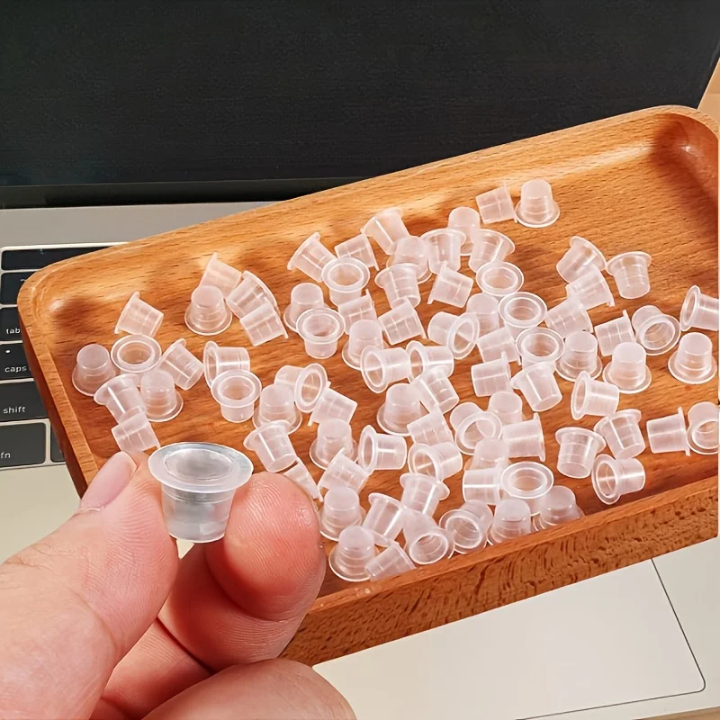 100/1000 قطعة الوشم كبير متوسط صغير الحبر الصباغ كأس حلقة شفافة Microblading غطاء الشفاه الحاجب PMU تبييض لوازم كريم