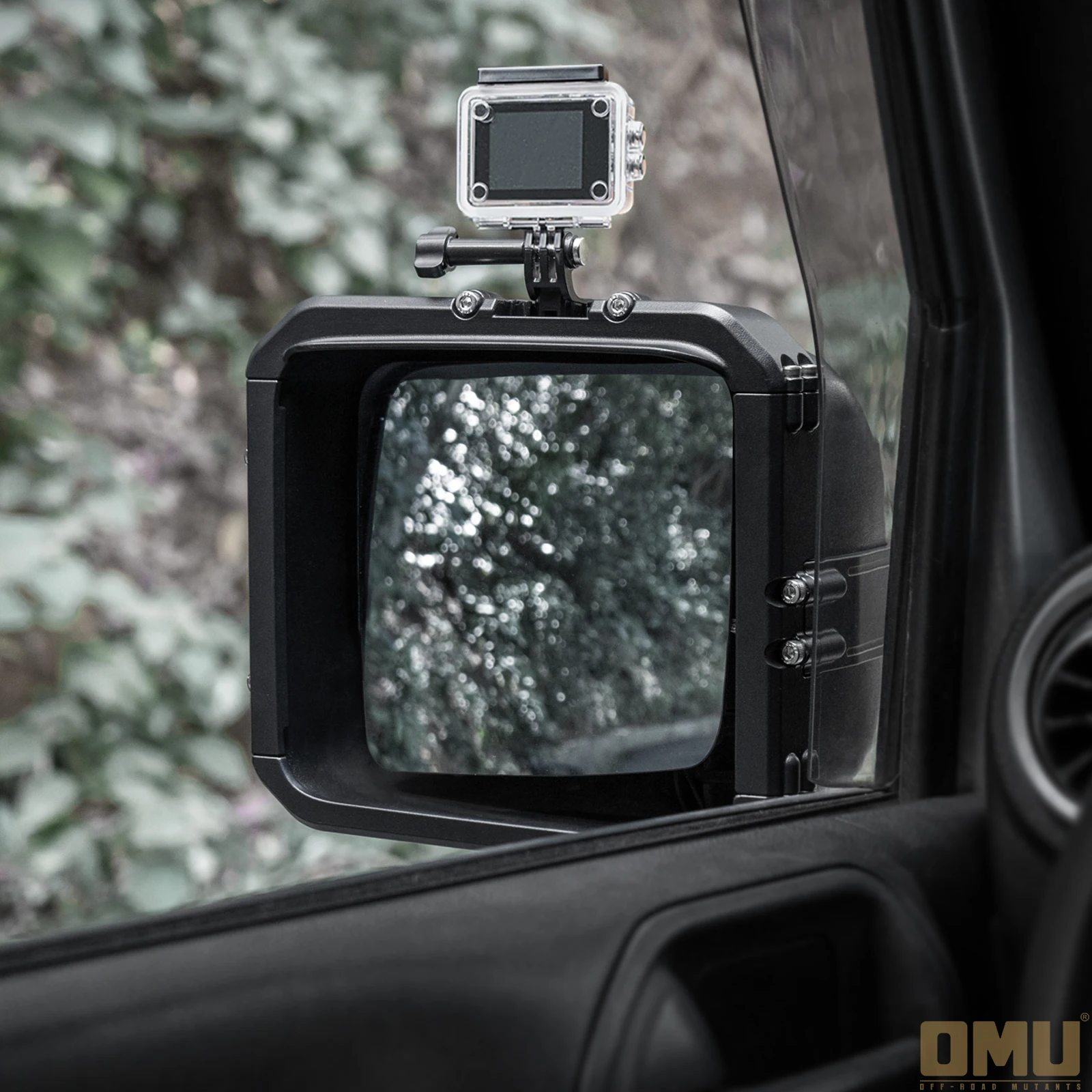 

Lantsun OMU022 Rearview Mirror Rain Shield Frame Set for Jeep for Wrangler JK07-17, 1-pair