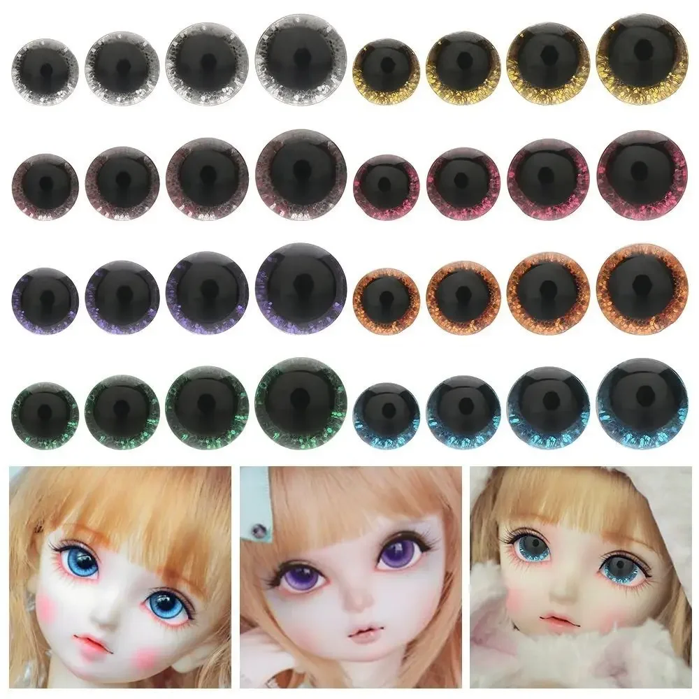 10Pairs 10mm Puppet Crystal Eyes Glitter Crystal Eyes Stuffed Toys Parts Eyes Crafts with Washer DIY Doll Accessories