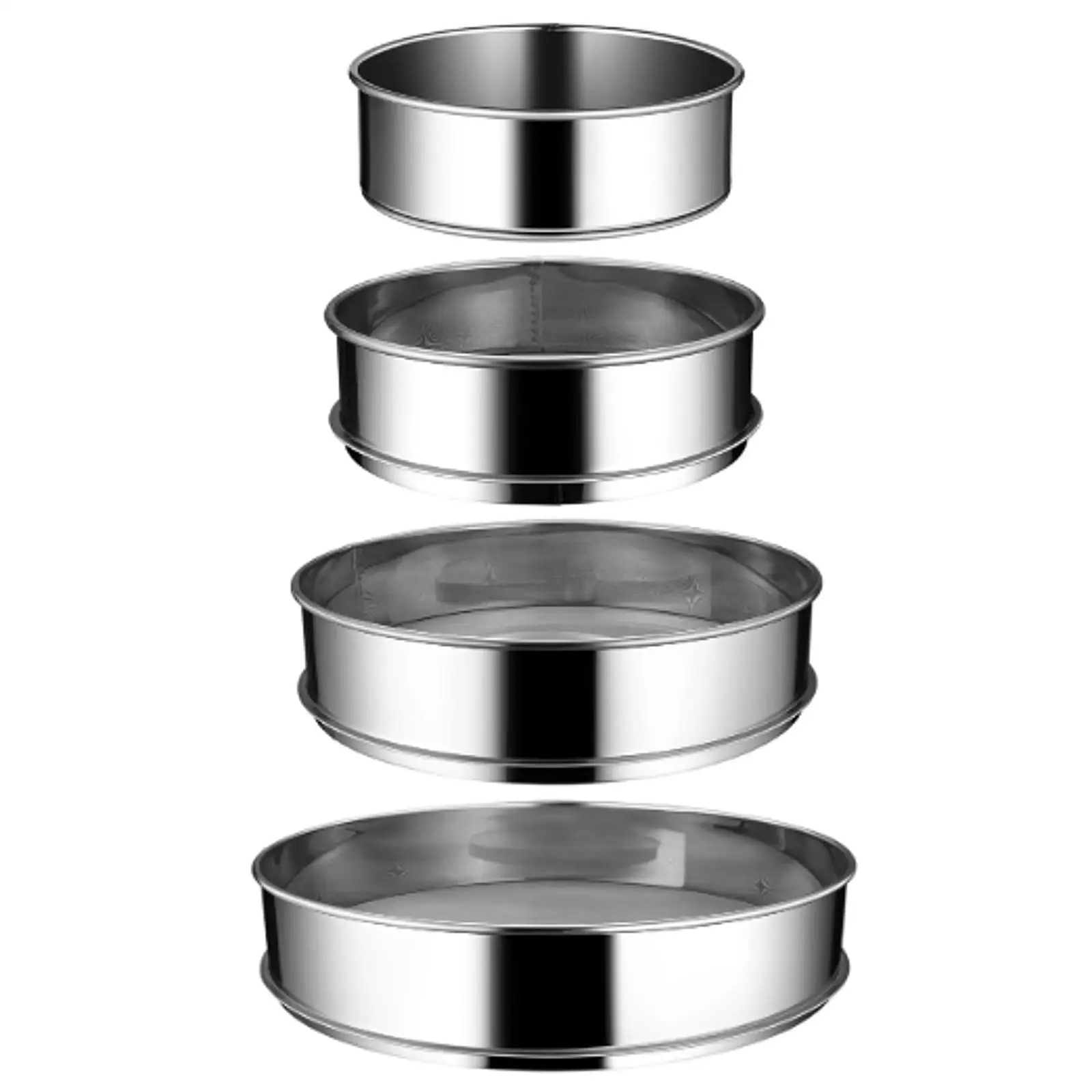 

Stainless Steel Flour Sifter Professional Sturdy for Baking Versatile Round