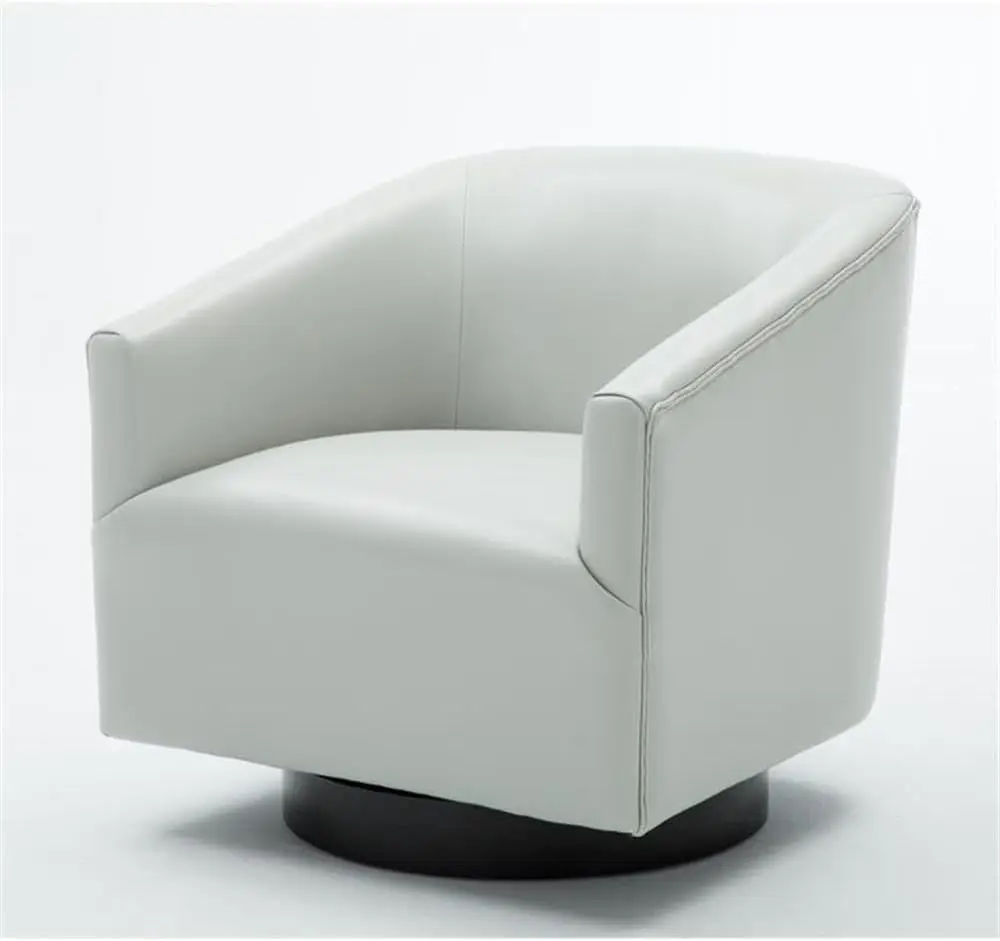 

Gaven Gray Faux Leather Wood Base Swivel Accent Chair