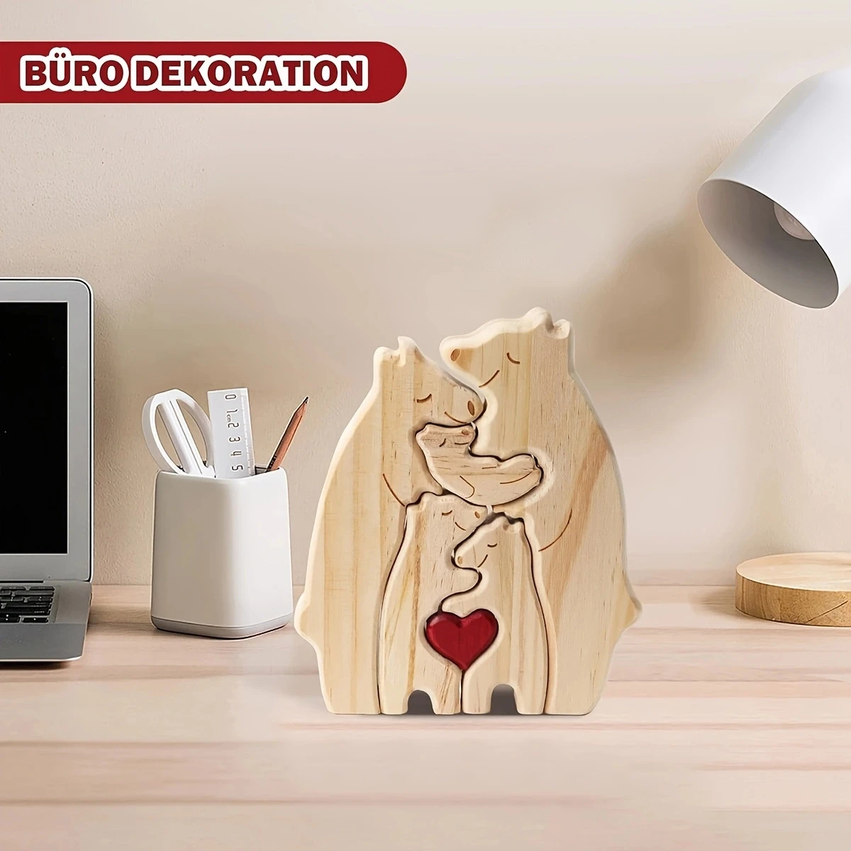 Hugging Bear Family Wooden Puzzle Christmas Birthday Gift Cute Bear Family Theme Art Home Desktop Decoration Family Gift