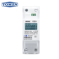 TOMZN 65A 100A 230V 50Hz 60Hz Voltage Current Positive Reverse Active Reactive Power Single Phase kWh Watt Hour Energy Meter