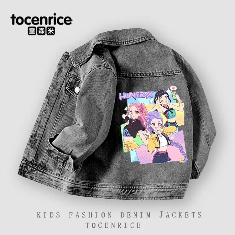 K-Pop охотники на демонов, анимационные товары, милая студенческая осенняя куртка с героями мультфильмов, креативный топ унисекс в стиле аниме, повседневное пальто в подарок