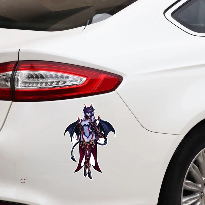 الشيطان الجمال شيطان فتاة ملصقات السيارات الإبداعية الكتابة على الجدران ملصق حائط من الفينيل مصد للسيارات جذع خدش المواد سيارة الديكور
