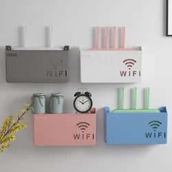 Bezprzewodowy Router wi-fi przechowywanie półki ścienne wiszące pudełko ABS organizator Box kabel uchwyt zasilający organizator Box Home Decor wsporniki pojemników