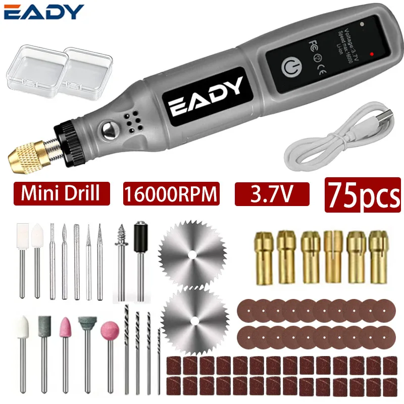 Mini Electric Drill USB Rechargeable Cordless Engraving Pen Dremel Tools Rotary Tool Cordless Hand Drill Mini Polisher for Hand image 3