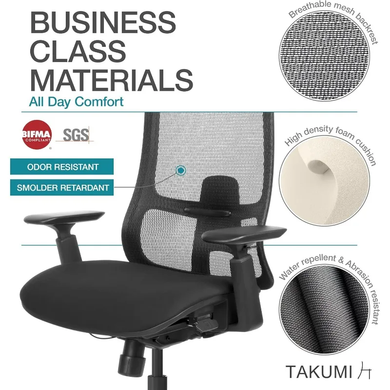 Ergonomic Office Chair Reclining High Back Mesh Chair,Best Desk Chairs for Long Hours, Plush Foam