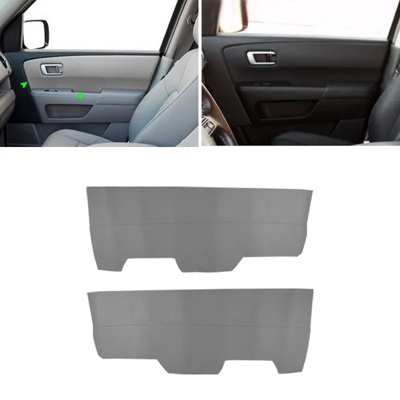 Armrest Leather Cover For Honda Pilot 2009 2010 2011 2012 2013 2014 2015 2pcs Car Front Door Armrest Panel Cover Sticker Trim