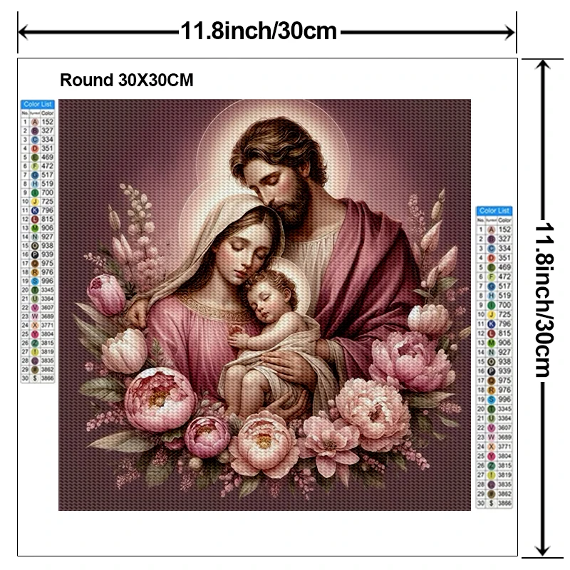 Handmade DIY Jesus Diamond Painting Kit Water Diamond Virgin Religious Cross Embroidery Diamond Mosaic Home Decoration