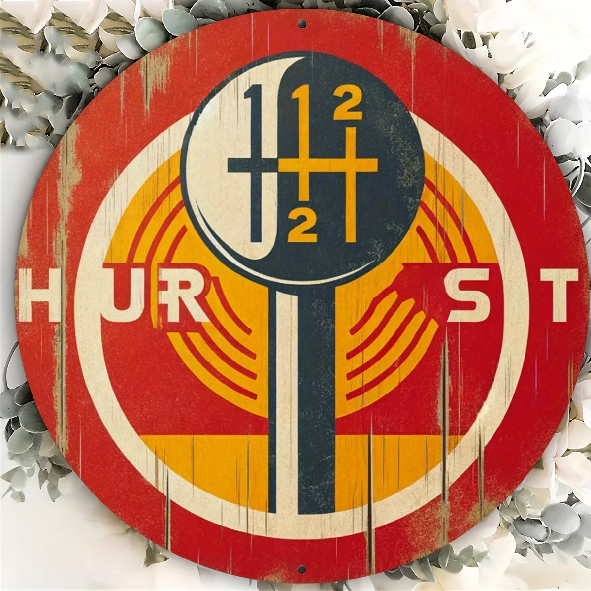 Vintage-Inspired Round Metal Sign, 