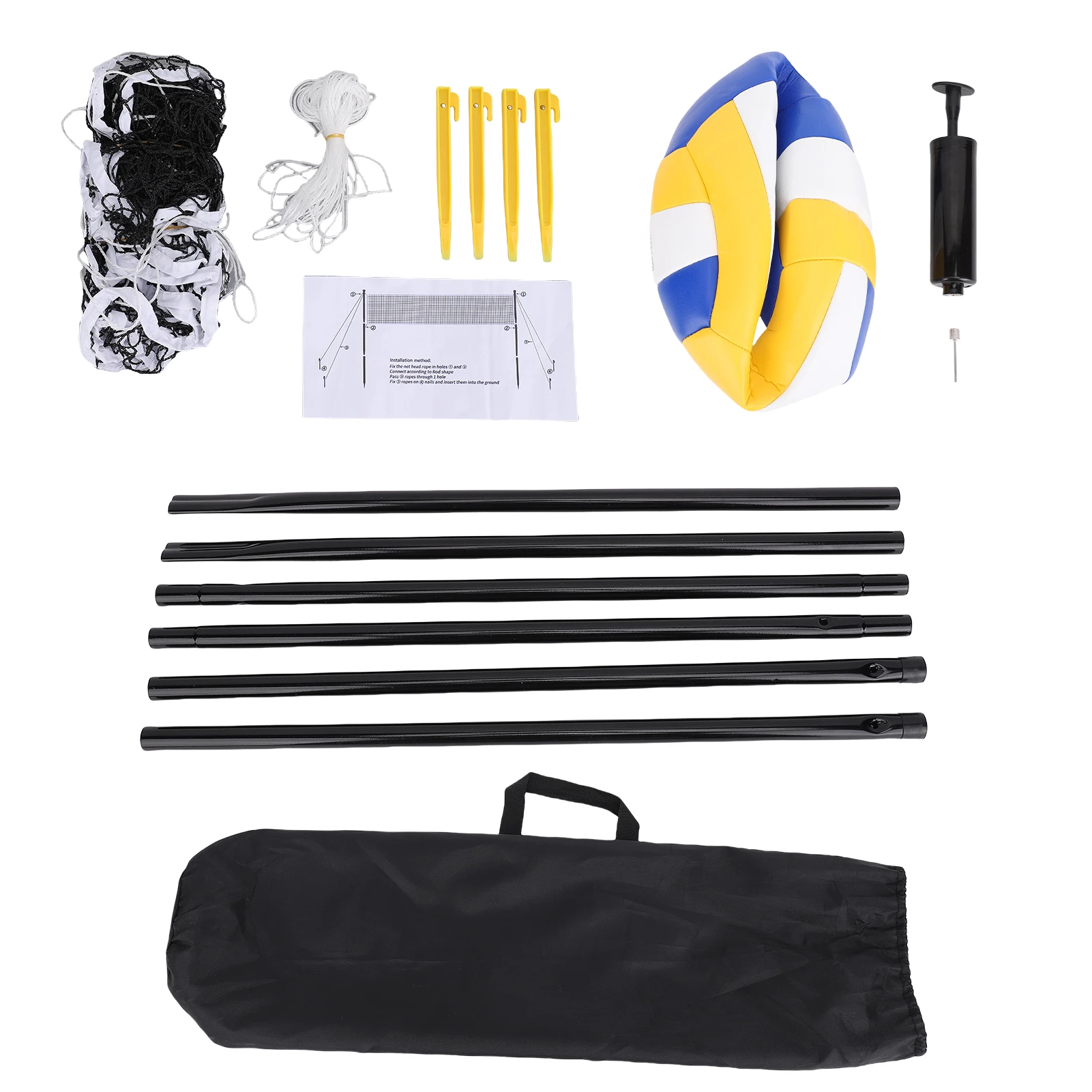 

Beach Volleyball Kit Outdoor Volleyball Combo Portable Beach Volleyball Net with Stand and Volleyball for Backyard Outdoor Beach
