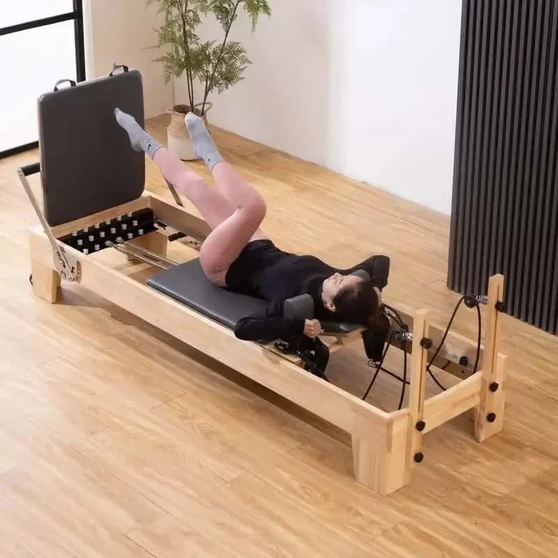 Casa ginásio profissional yoga treinamento cama equipamentos de madeira fitness equilíbrio máquina exercício carvalho pilates reformador