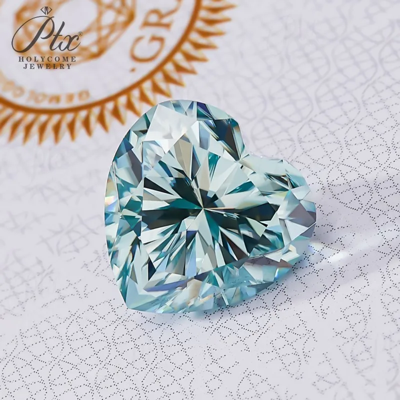 Moissanit-Stein, Herzschliff, D-Farbe, VVS1-Klarheit, Laborgezüchteter synthetischer Diamant für DIY-Schmuckherstellung mit Bericht – Detail 16