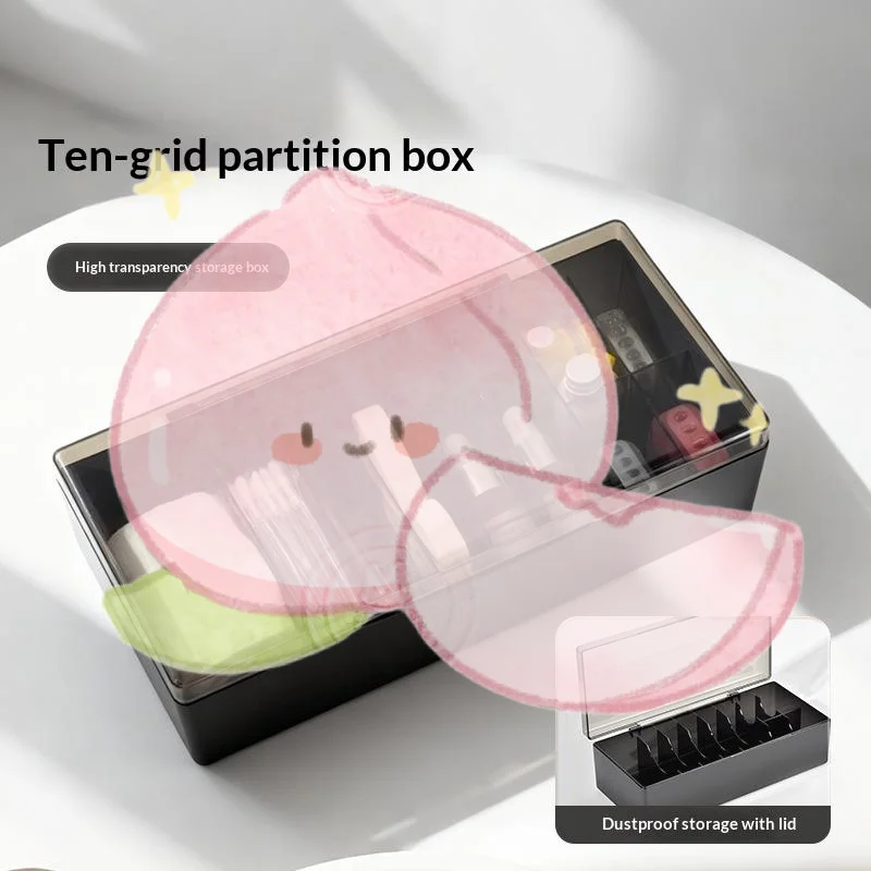 

10 Grids Storage Box Craft Organizer Containers, Nail Accessories Storage Tools, Multigrid Organizer Beauty Professionals