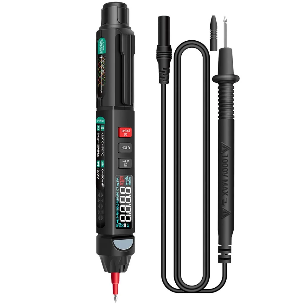1Set Penna di tensione digitale intelligente 3 livelli di sensibilità 12V-1000V Spegnimento automatico Test senza contatto facile da usare